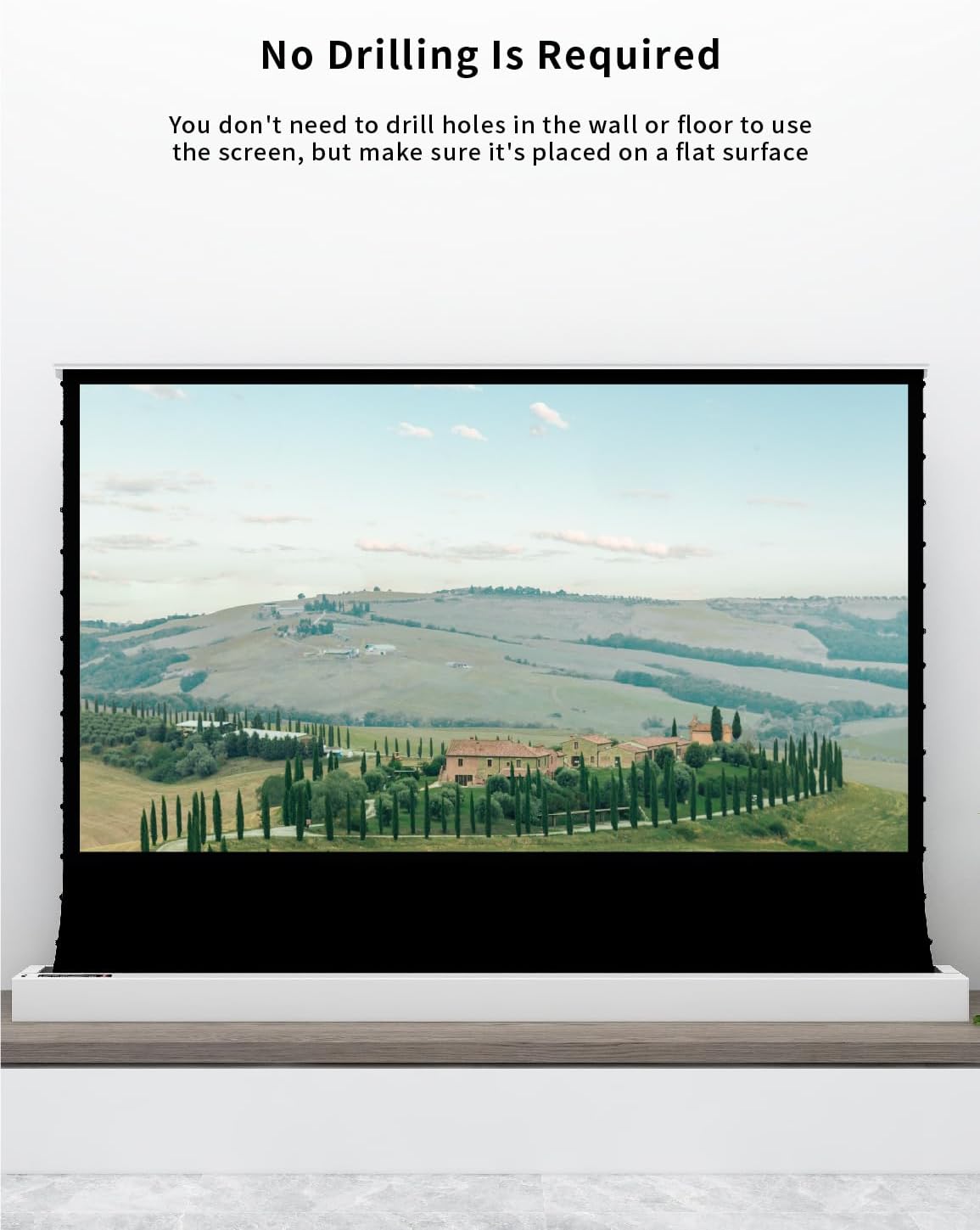 VIVIDSTORM-Movie Screen S 100 inch Motor Rollable Foldaway Portable Screen with White Cinema PVC, 4k 3D HD Gaming/Office Room,Compatible with Standard Projector,VWSDSTW100H