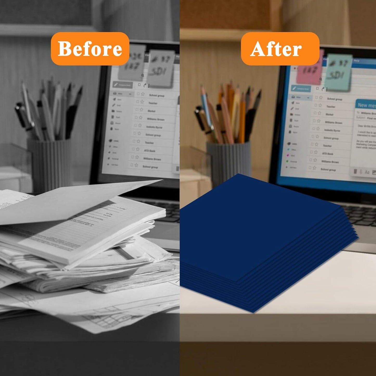 Two Pocket Folders,100 Pack Blue Folders with Pockets Fit Letter Size Paper,Thick Paper File Folder for School Office Business Home,Assorted 6 Colors