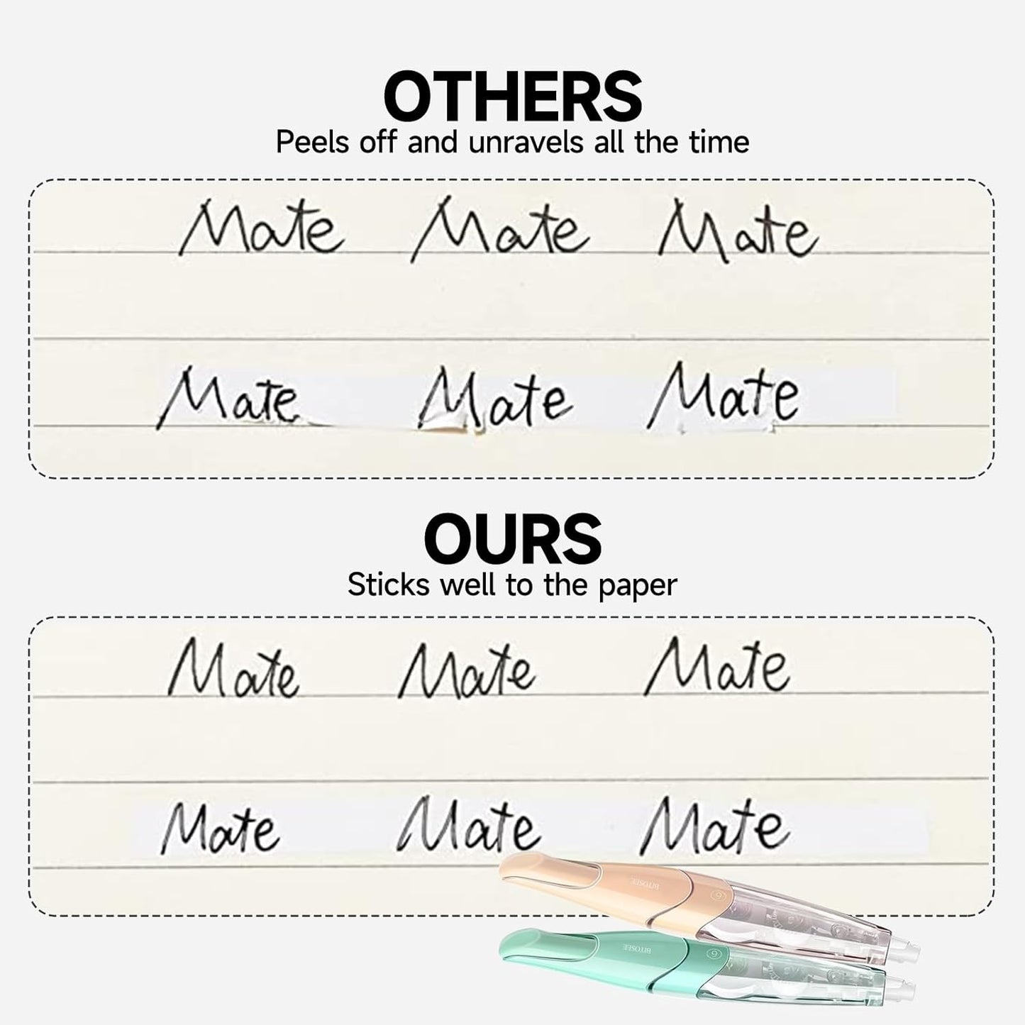 White Correction Tape, Retractable Refillable Correction Tape, With Smooth Pull Out Tape Applicator, Aesthetic Cute Correction Pen for Office Supplies