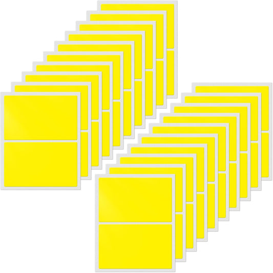 Yellow Color Coding Labels 3 × 2 Inches Self-Adhesive Rectangle Stickers Waterproof Name Tags for Office School Home 40 PCS