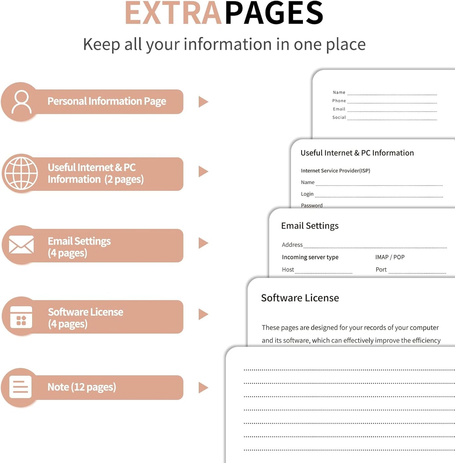 Password Book with Alphabetical Tabs, 5.4"x7.8"Password Keeper Book, 160 Pages/100GSM Hardcover Notebook, Password Organizer for Internet Website Address Login
