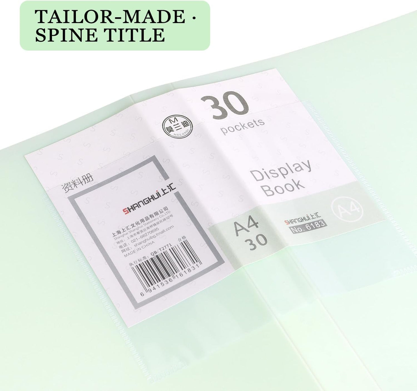 Tamaki Portfolio Binder with Plastic Sleeves, Pocket Portfolio Folder with Clear Sheet Protectors, Display 60 Pages Book, Presentation Book for Artwork, Document Organizer, 1 Pack (Green)