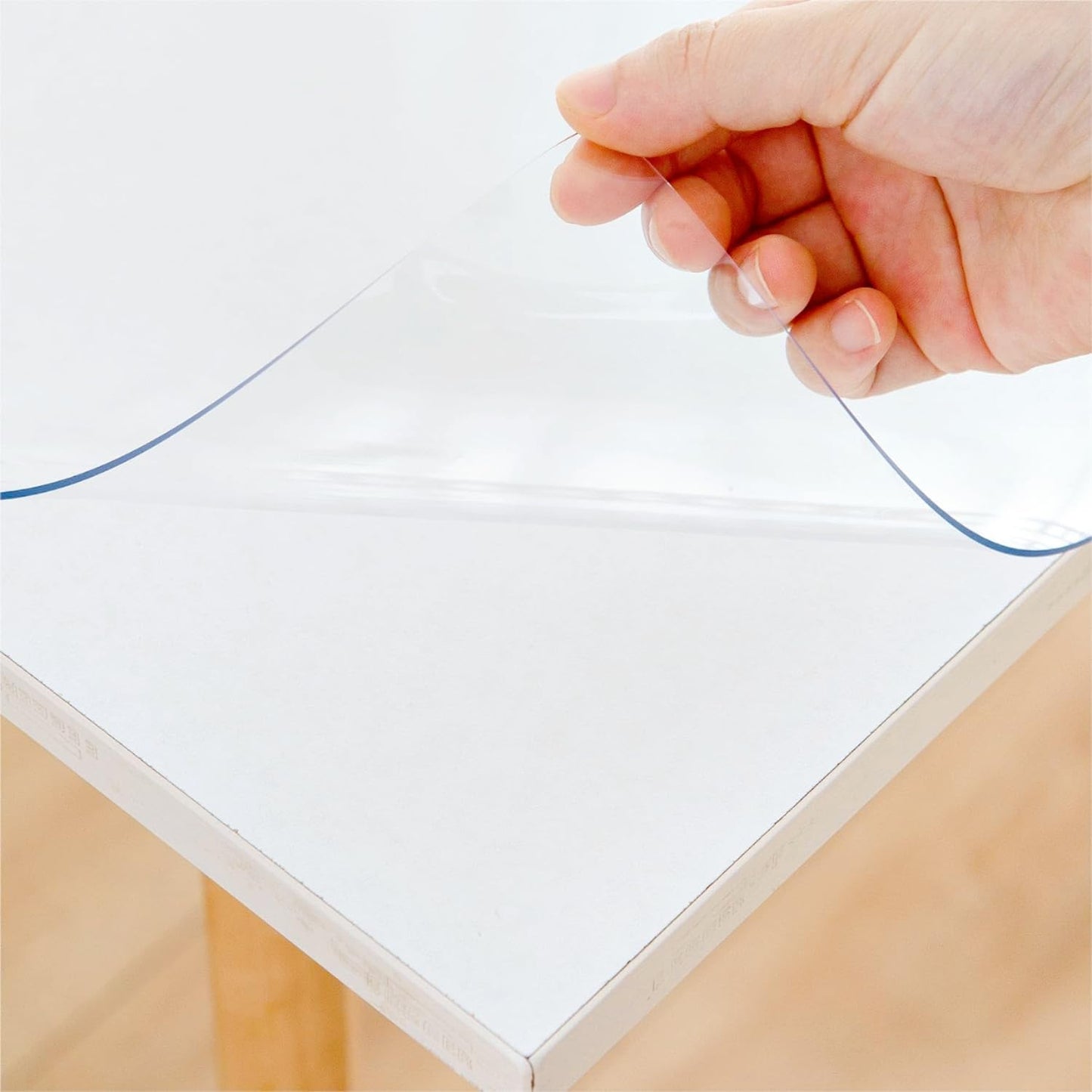 22 x 44 Inch Clear Table Cover Protector, Clear Table Protector for Dining Room Table, 1.5mm Plastic Table Cover, Waterproof Table Pad for Kitchen, Office
