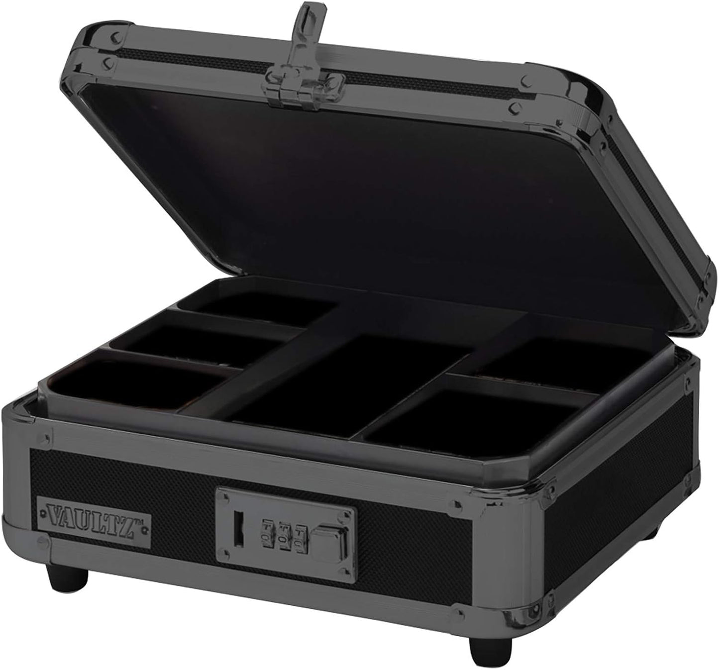 Vaultz Locking Cash Box with Bill and Coin Tray, Combination Lock, 8.5 x 4 x 10 Inches, Tactical Black (VZ00308)