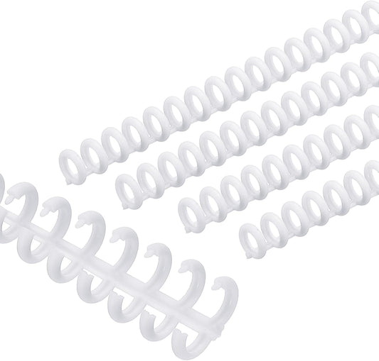 PATIKIL 8.5mm(0.3") Spiral Binder Ring,10 Pcs 30 Rings 25 Sheet Capacity Comb Binding Spines for Binding Paper Sheets Notebook Calendar Picture Album, White