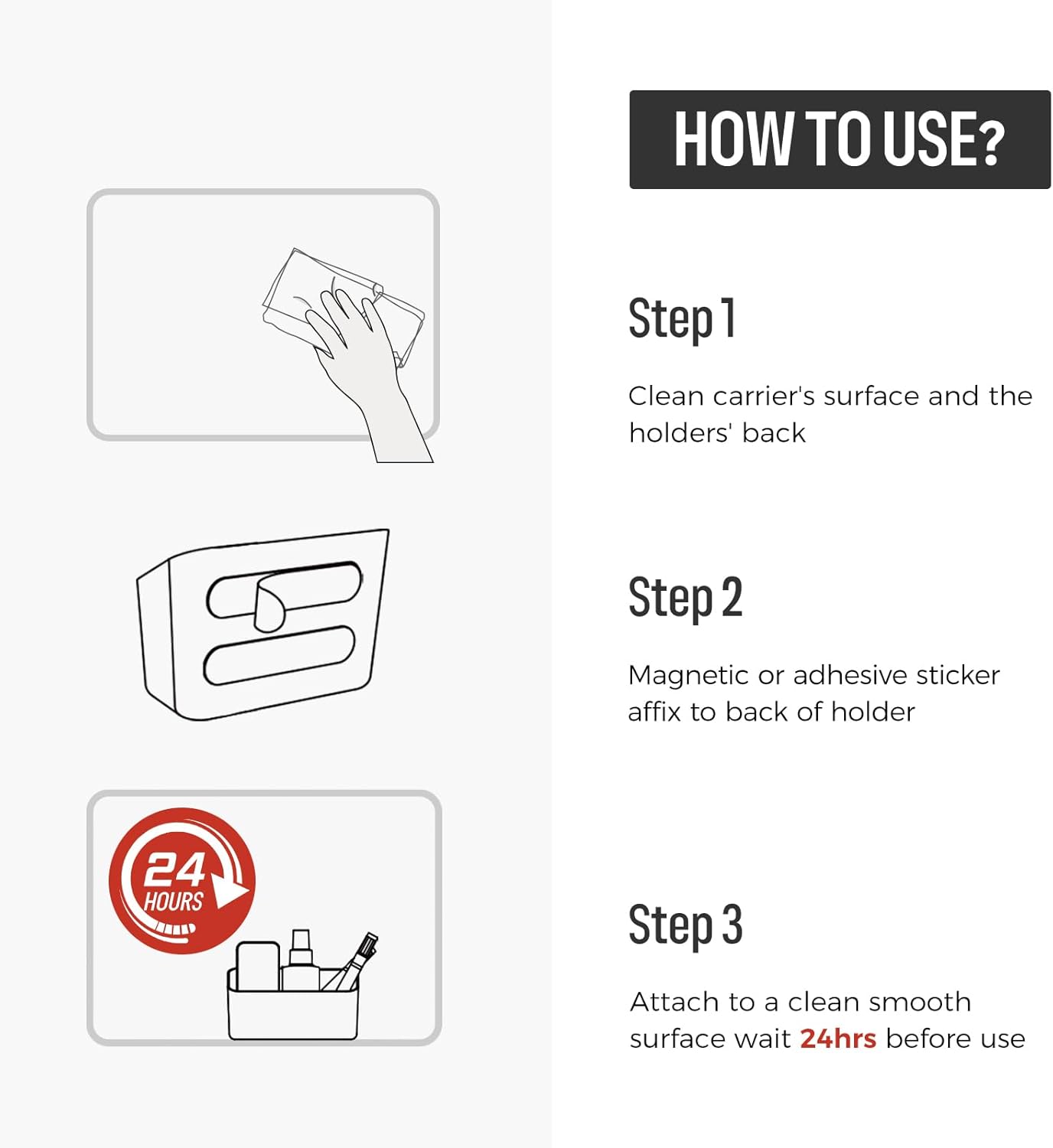 loukin Magnetic Marker Holder, Dry Erase Marker Holder, Remote Control Holder, Magnetic Storage Organizer for Whiteboard or Refrigerators (White)