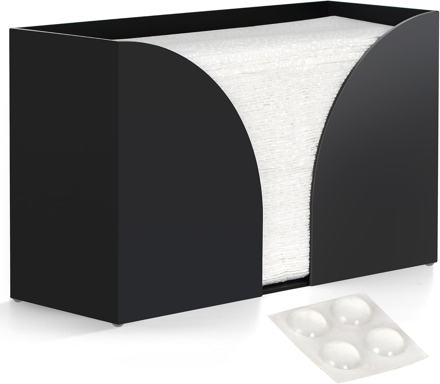 Storage Standard Multifold Paper Towel Dispenser Countertop - Matte Black Paper Towel Holder Bathroom, Durable Acrylic Napkin Holder for Bathroom, Kitchen, Office & Restaurant, 10.75 x 6.5 x 4 Inches