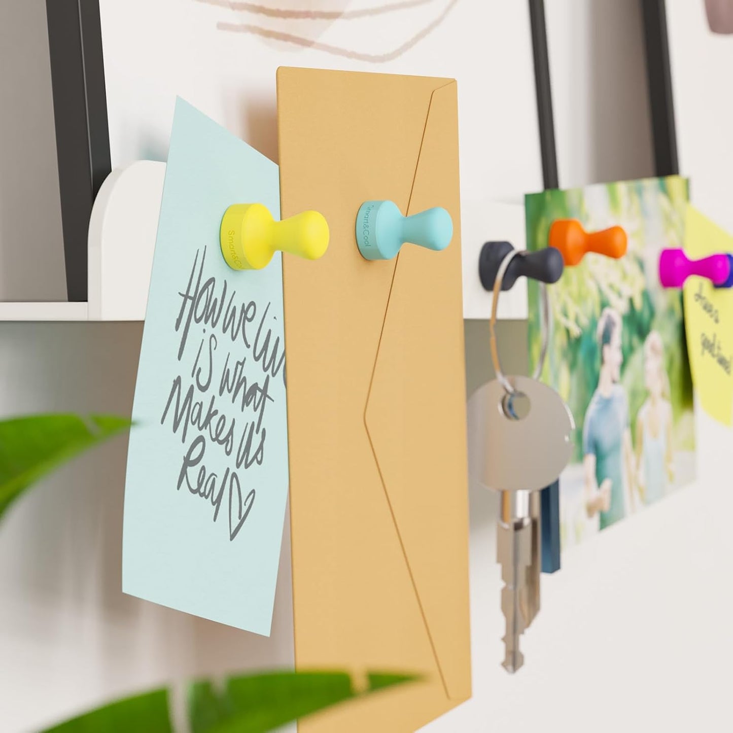 SMART&COOL Silicone Anti Scratch Push Pin Refrigerator Magnets, Thumbtack Magnets for Fridge, Dry Erase Board, Whiteboard, Office, Classroom, School (20 Pack, Multi)