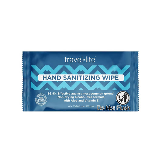 Travel Lite Alcohol-Free Hand Wipes with Aloe Vera and Vitamin E, Fresh Scent 50ct Individually Wrapped Travel Essentials Wipes for Adults and Kids