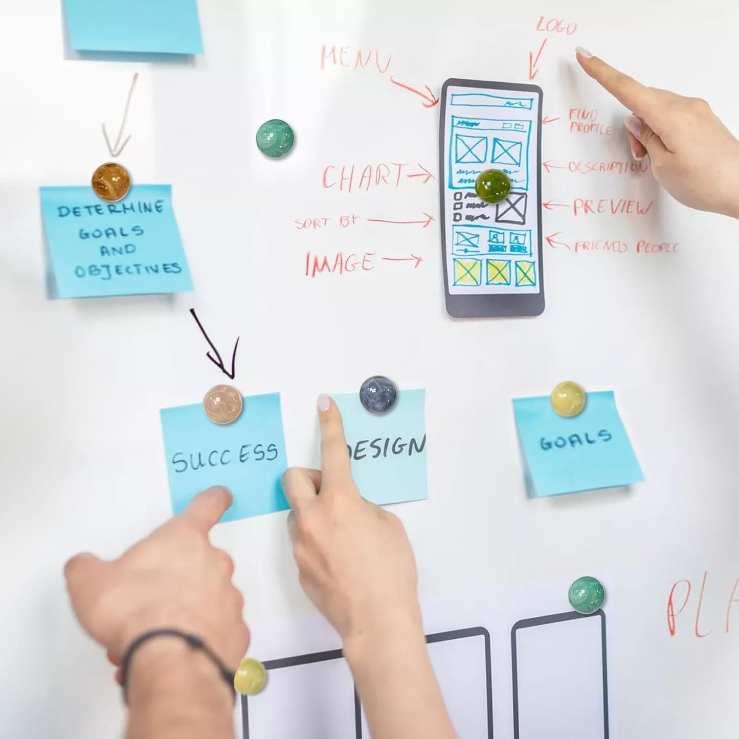 Qualsen Fridge Magnets, Colorful Decorative Cute Refrigerator Magnets for Whiteboard, Locker, Kitchen, Office, Classroom（24 Pcs）