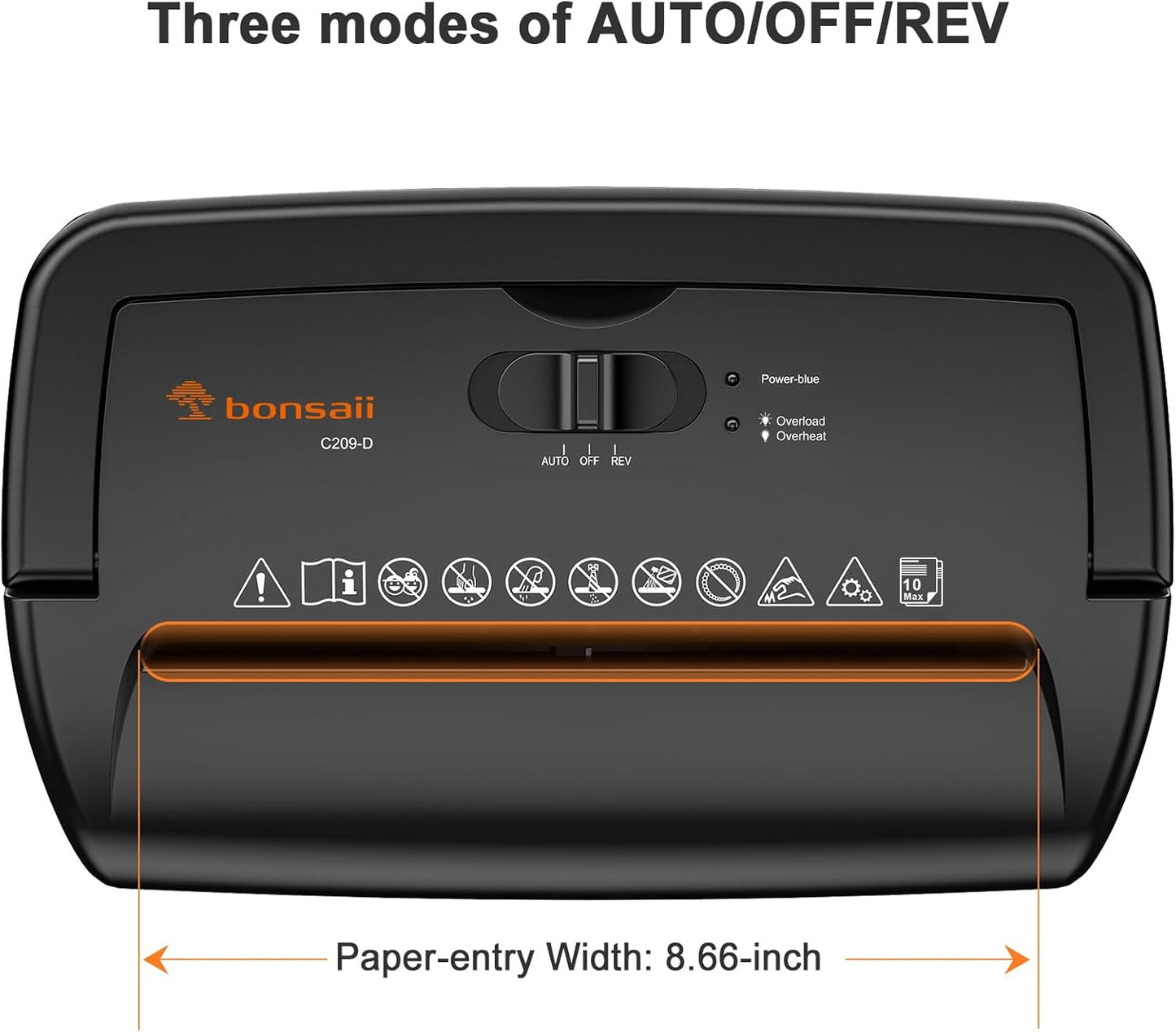 Bonsaii 10-Sheet Cross Cut Paper Shredder, 5.5 Gal Home Office Heavy Duty Shredder for Credit Card, Staple, Clip with Transparent Window(C209-D)