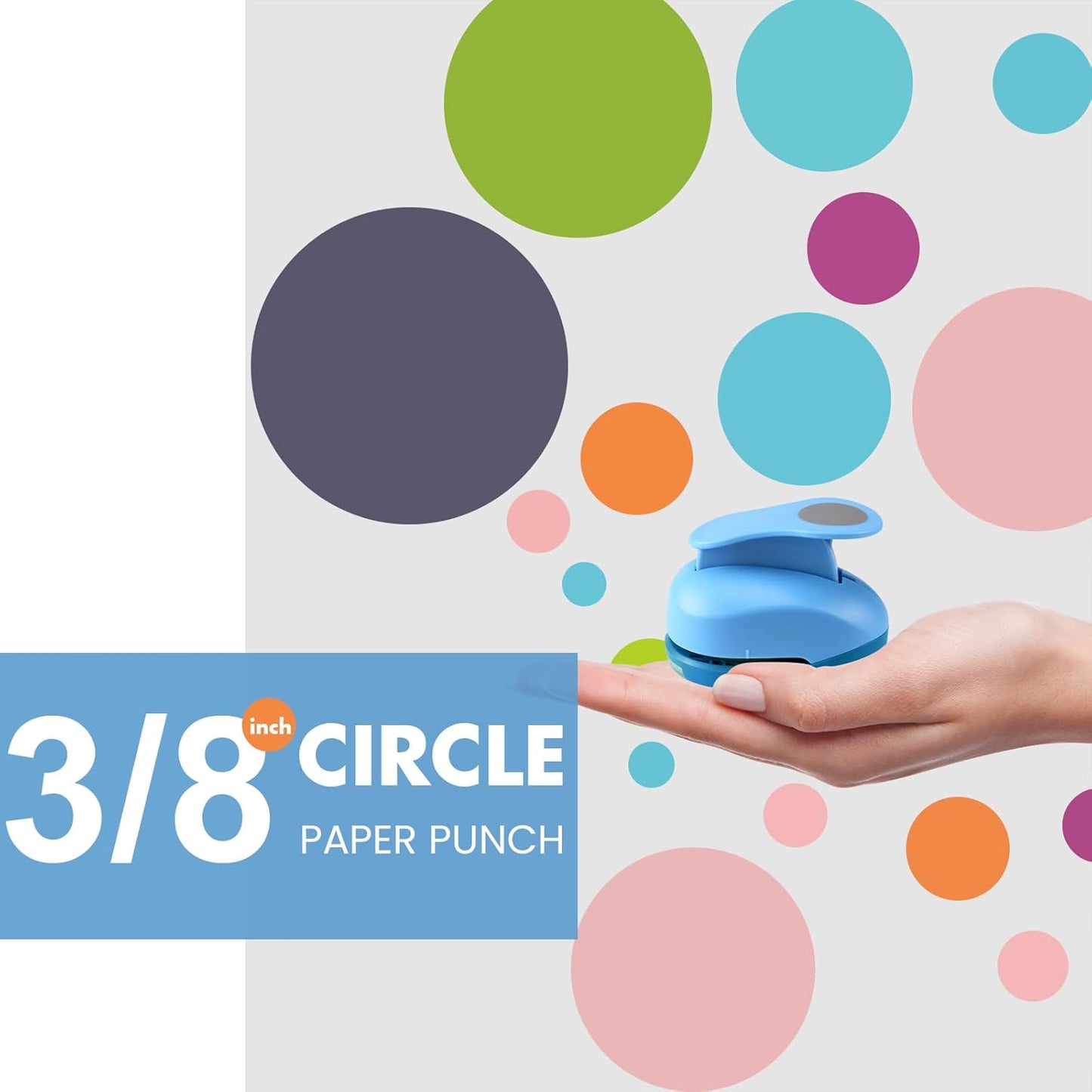 LOONENG 3/8 Inch Circle Paper Punch - Create Perfect Circles for Handmade Craft Projects - Ideas for Scrapbooking, Card Making, DIY Photo Albums, Gift Tags, Homemade Confetti