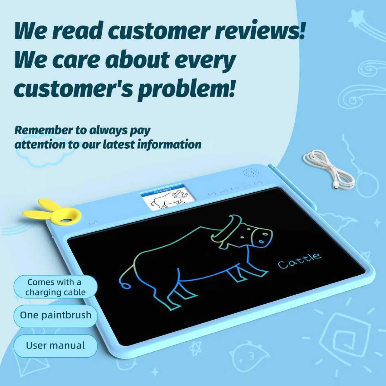 LCD Writing Tablet for Kids – 13.5'' Drawing Pad with 2.8'' Color Screen, Includes Traceable Drawings & Rich Content, Educational Writing Tablet for Kids Ages 3,4,5,6, Gifts for Boys & Girls