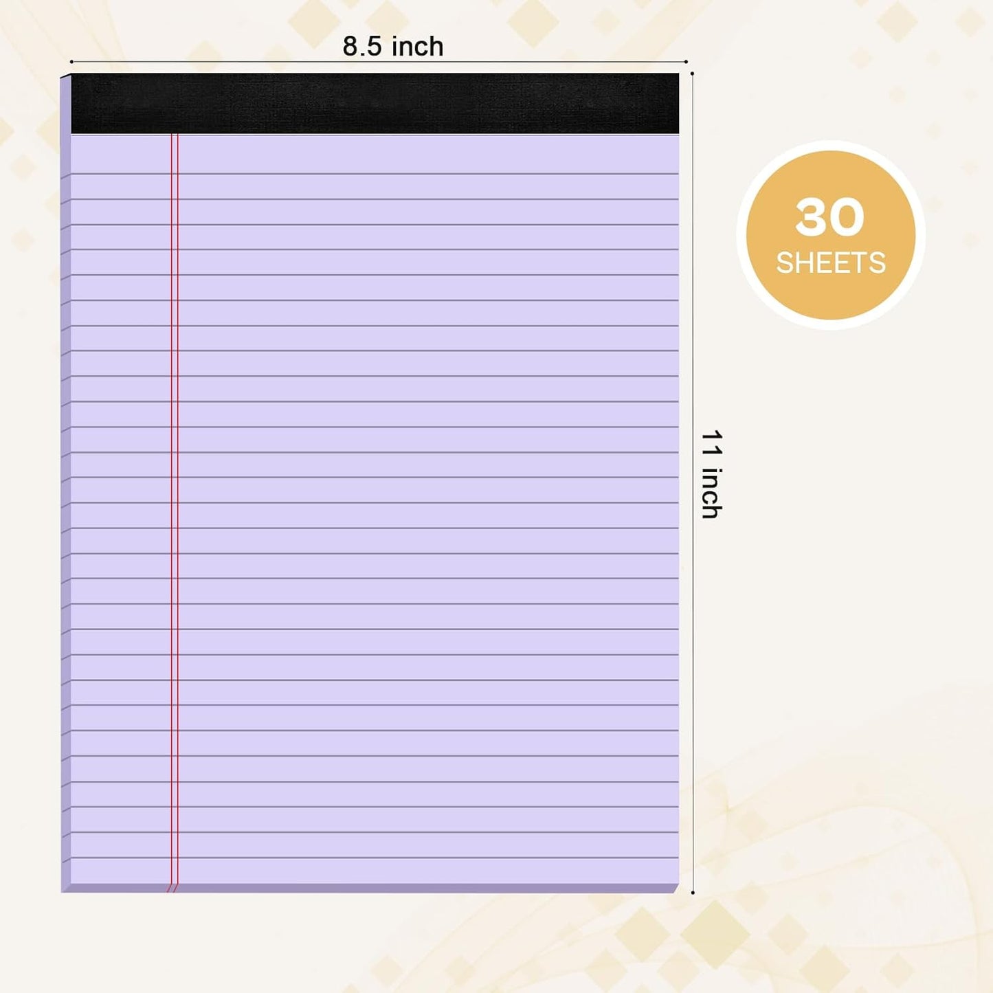 2 Pack Legal Pads 8.5 x 11 Purple Note Pads 8.5 x 11 Notepad 8.5 x 11 Micro Perforated Writing Pads 8.5 x 11 Lined Paper Pads Wide Ruled Pad of Paper 30 Sheets Notebook for Study, To-Do Lists, Office