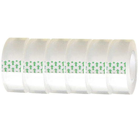 6 Pack Transparent Tape Clear Tape Refills Rolls Each Roll 3/4 x 1000 Inches, 1 inch Core, for Office, Home, School
