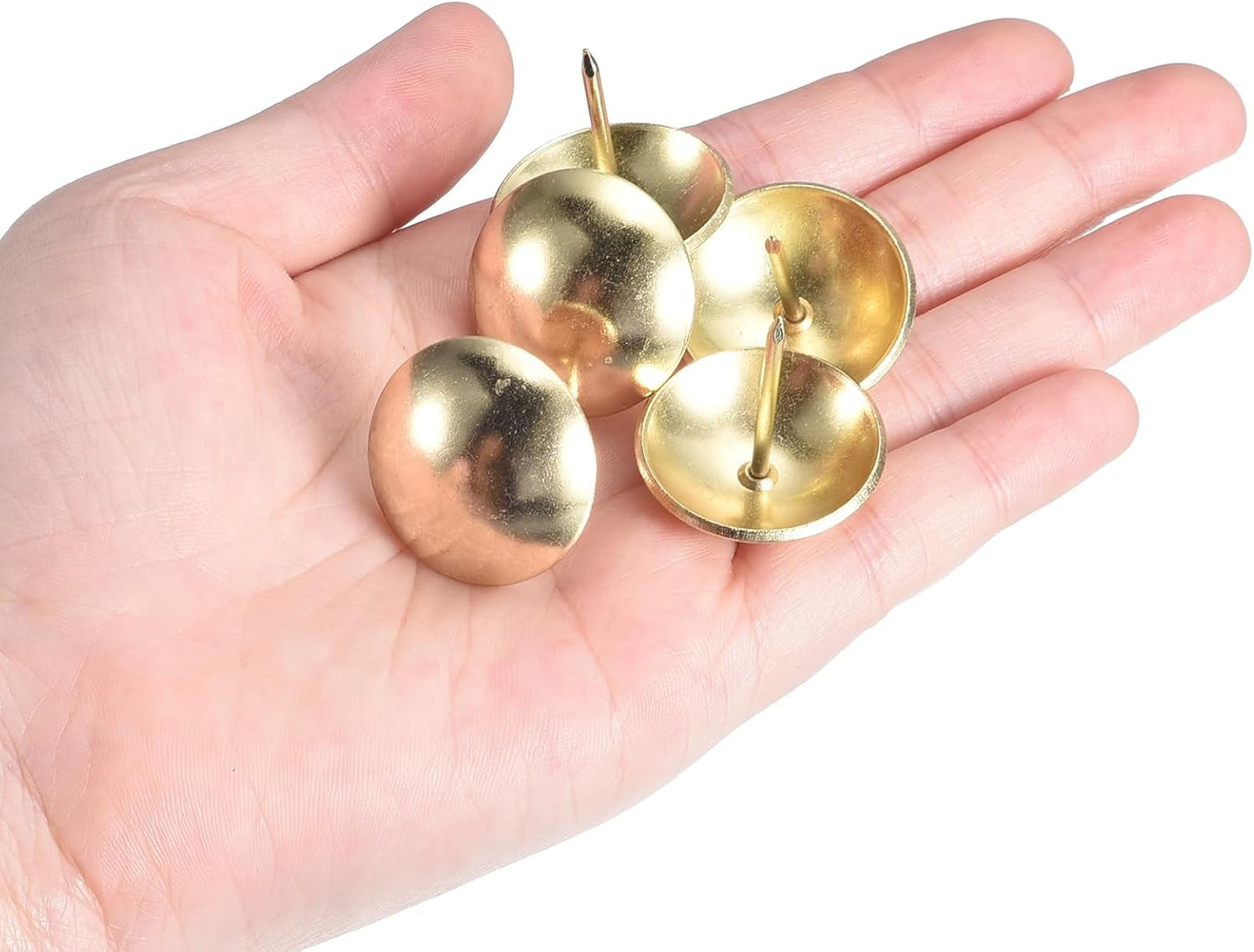 uxcell Upholstery Tacks Nail Pins Furniture, 30Pcs 25x25mm Thumb Tack Pins Assortment Kit Carbon Steel for Home Sofa DIY Decorative Nail Heads Nails, Gold