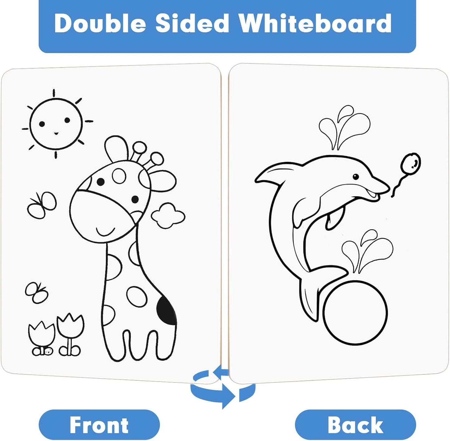 Dry Erase Lapboards, HERKKA 25 Pack Double Sided Small Dry Erase Whiteboards 9 x 12.5 Inch with 25 Erasers, Small Dry Erase Boards for Classroom Teacher Supplies, Personal White Boards for Students