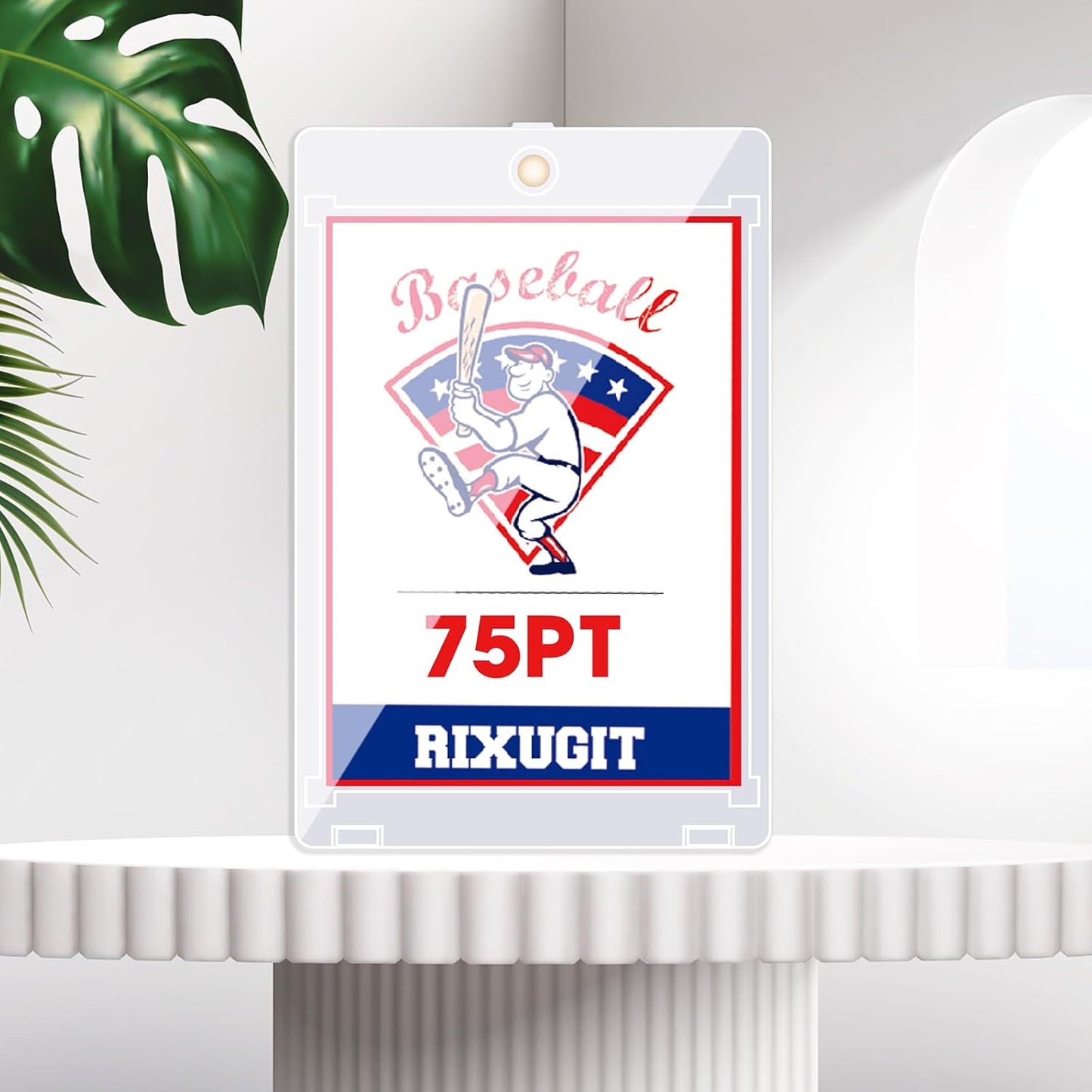 25-Pack One Touch Card Holders - 75PT Sleeved Card Magnetic Holder with 2.63"x3.7" Larger Inner Dimension, First Insert Card into Soft Card Sleeve, Then Place into Card Holder for Double Protection ﻿