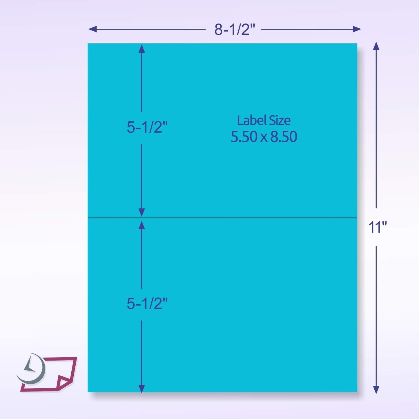 NextDayLabels - 8-1/2 x 11 Neon Color High Light Fluorescent Labels for Laser & Inkjet Printer (Blue Fluorescent, 8-1/2" x 5-1/2" - 2 Per Page | 200 Labels)