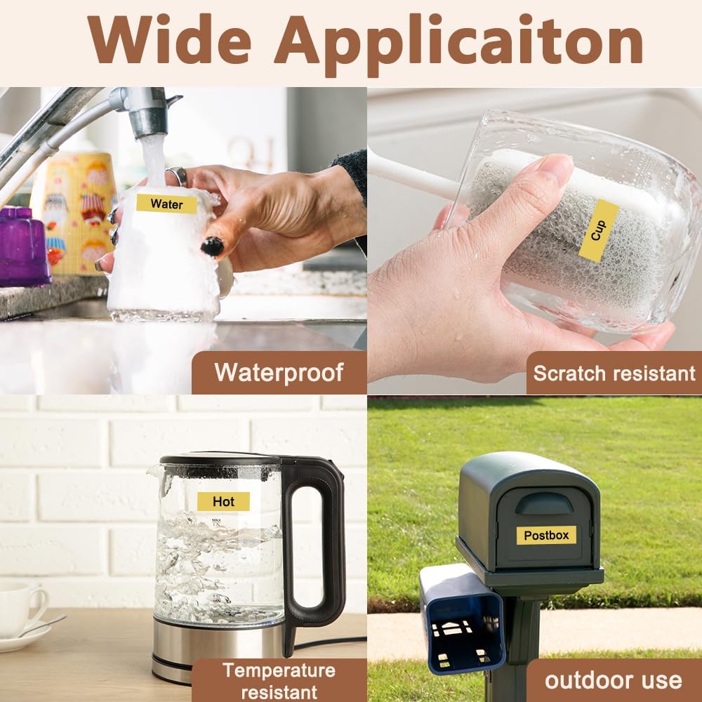 Hehua 18mm 0.7 Black on Gold Laminated Tape Compatible for Brother Label Maker Tape TZe-841 TZe841 TZ-841 TZ841 for P Touch PT D400 D450 D600 D610 P710BT, 3/4'' x 26.2ft, 3 Pack