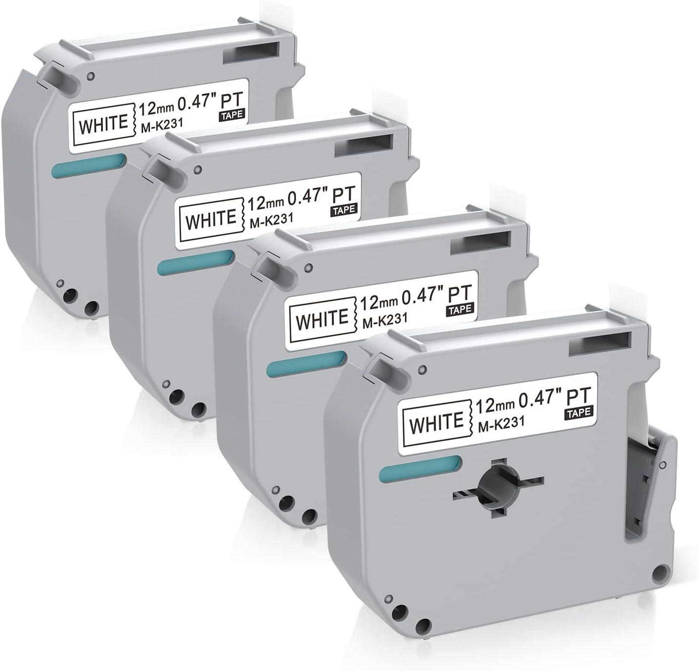 Compatible with Brother P Touch M Tape M-K231 K231s M231 MK-231 MK231 12mm 0.47'' White Label Maker Tape,Replacement for Brother PTouch PT-M95 PT-85 PT-75 PT-65 Label Makers