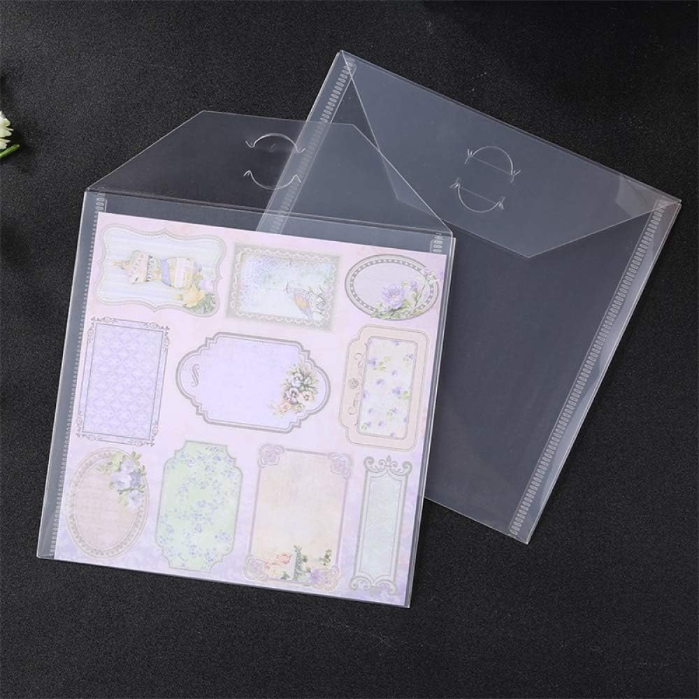 10PCS Large Stamp & Dies Storage Pockets Transparent Plastic Seal Bags Storage Case for Cutting Dies Stencil Background Card Paper Album Stamp Crafts for DIY Scrapbooking Paper Craft Suqare Shape