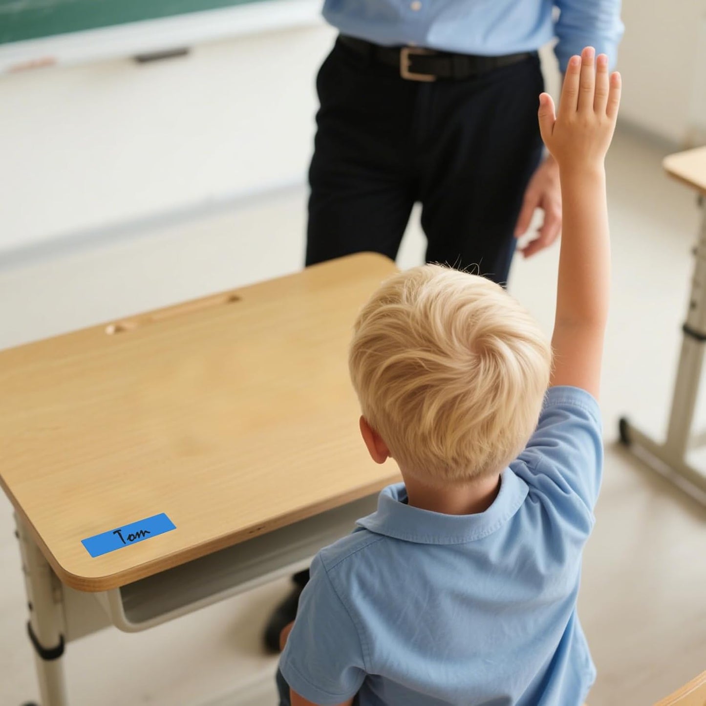 Blue Rectangle Color Coding Labels 3 × 1 Inches, Self-Adhesive Writable Waterproof Vinyl Blank Sticker Roll for Office Home School Business 1000 PCS