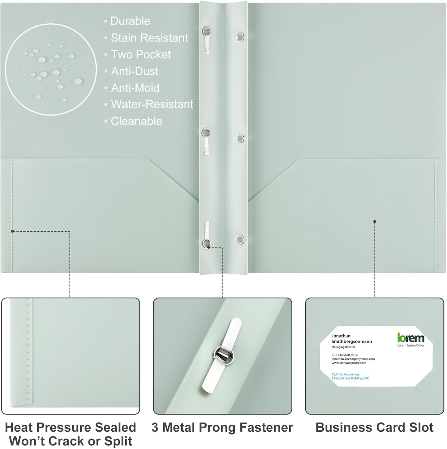 Patelai 48 Pcs Plastic Folders with 2 Pockets and 3 Prongs Home Folders with Card Slot Letter Size Heavy Duty Report Covers for Back to School(Purple, Orange, Pink, Yellow, Green, Blue,Classic)