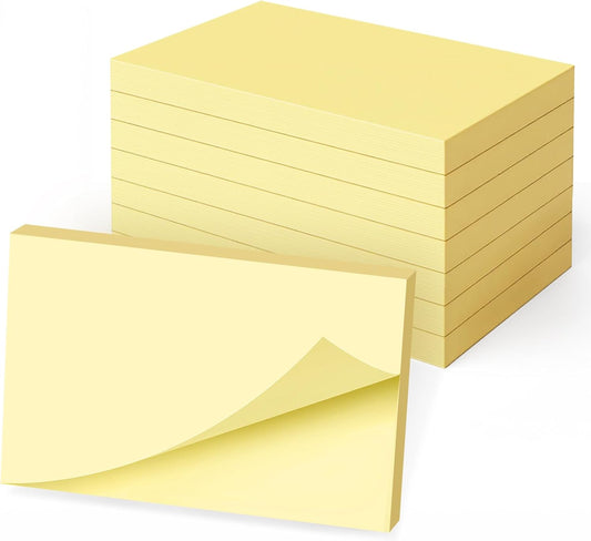 (16 Pack) Large Sticky Notes 3x5 in Yellow, 1600 Pcs Self-Stick Pads, Clean Removal, 100 Sheets/Pad Super Adhesive Sticky Pads Recyclable for Notebook, Meeting, Office, Shool, Home