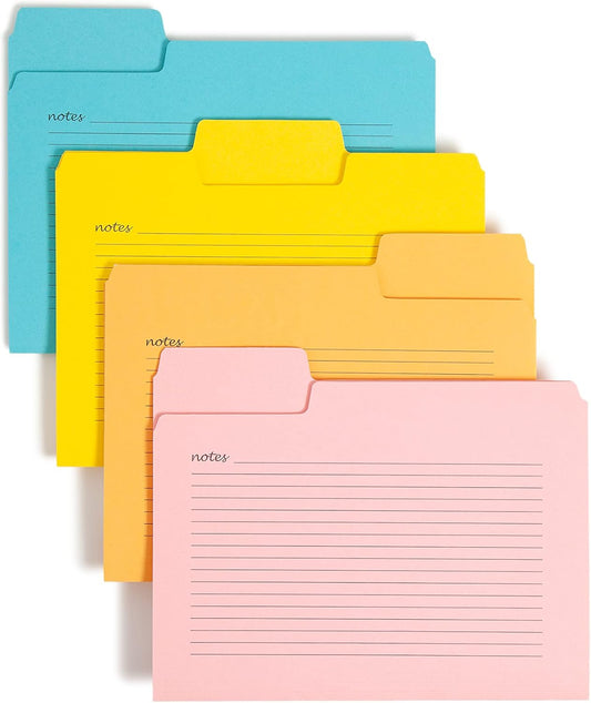 Smead SuperTab Notes Folder, Oversized 1/3-Cut Tab, Letter Size, Assorted Colors, 12 per Pack (11650)