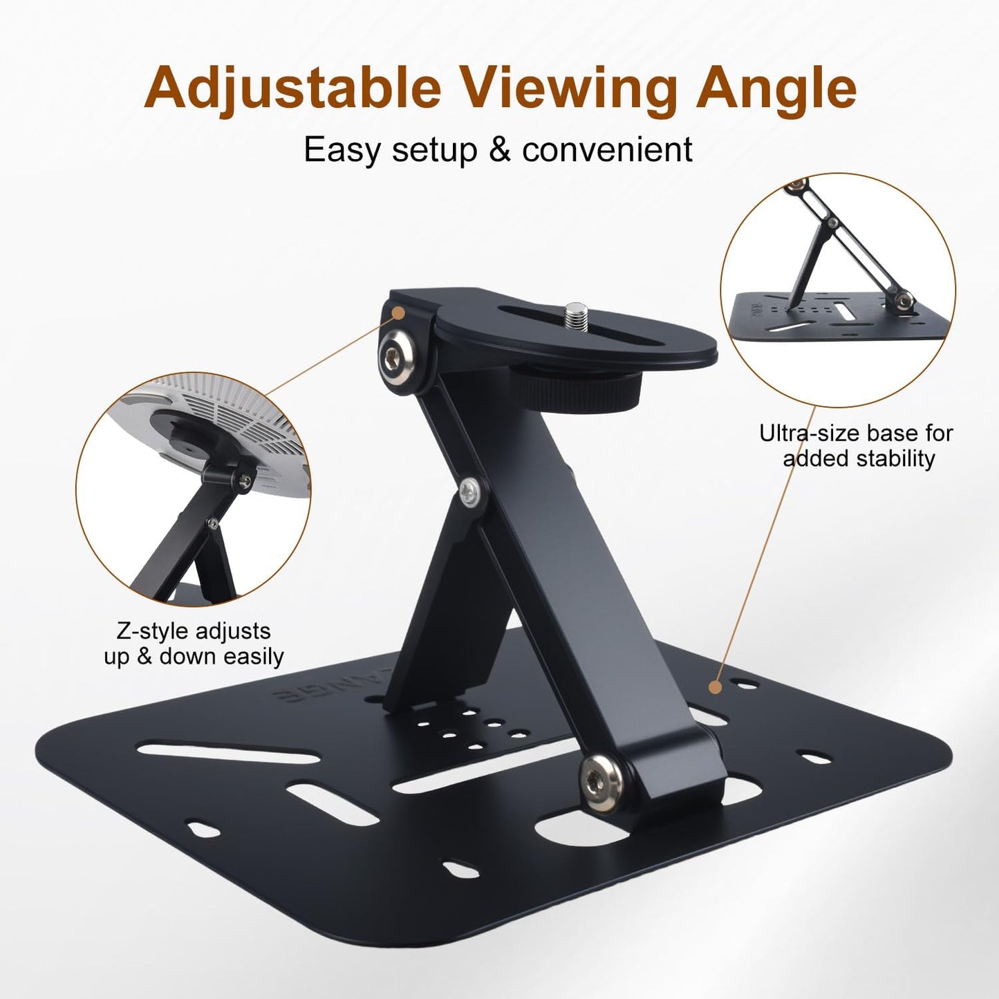 3-in-1 Projector Stand Table, Desk, Wall and Ceiling Mount with 1/4-Inch Screw, Foldable, Easy Setup, Compact Portable, Height Adjustable and Compatible with Most Projectors for Home,Outdoor,Office