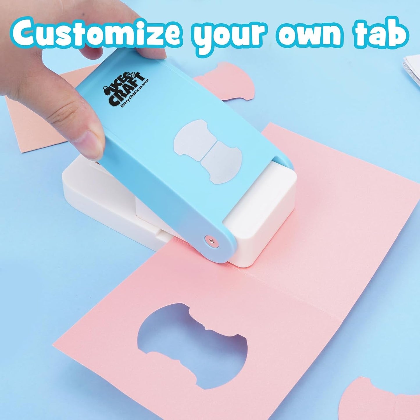 UCEC Whale Tail Tab Punch, Whale Tail Punch for Calendars, Planners, Albums, Ideal for Scrapbooking, Bullet Journals, Bible Tabs, Book Tabs, Planner Inserts, and More DIY Projects