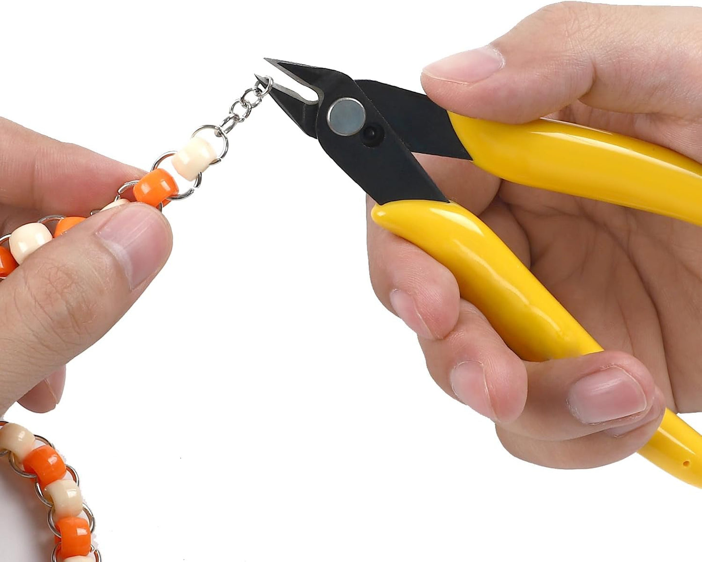 HongWay 5pcs Micro Flush Cutters, Wire Cutter with Internal Spring, Diagonal Cutters for Electronics, Heating Wire, Model Sprue, Soft Copper Wire Snips, 5 Inches, Yellow