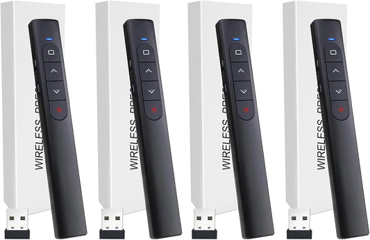 （4 Units） Wireless Presenter Remote, Presentation Clicker with Hyperlink & Volume Remote Control PowerPoint Office Presentation Clicker for Keynote/PPT/Mac/PC/Laptop