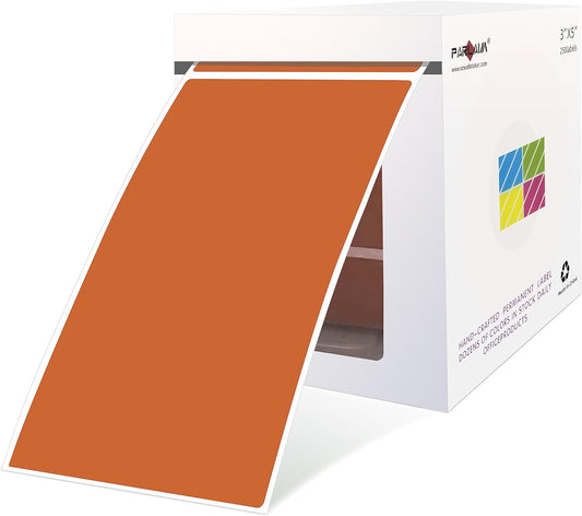 PARLAIM 5 X 3 inch Rectangle Inventory Labels Color Coding Stickers, 250PCS Permanent Sticker for Warehouse Moving Box Square Label (Brown)