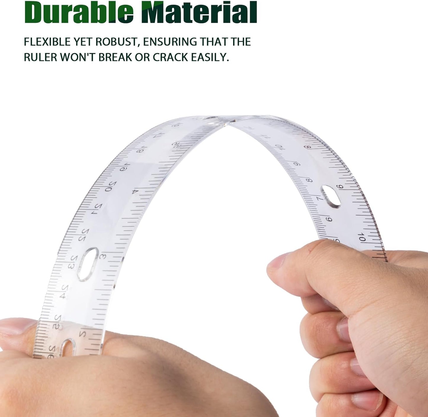 28 Pack Plastic Ruler 12 Inch Transparent Rulers - Metric Bulk for Kids School Office Classroom, Clear