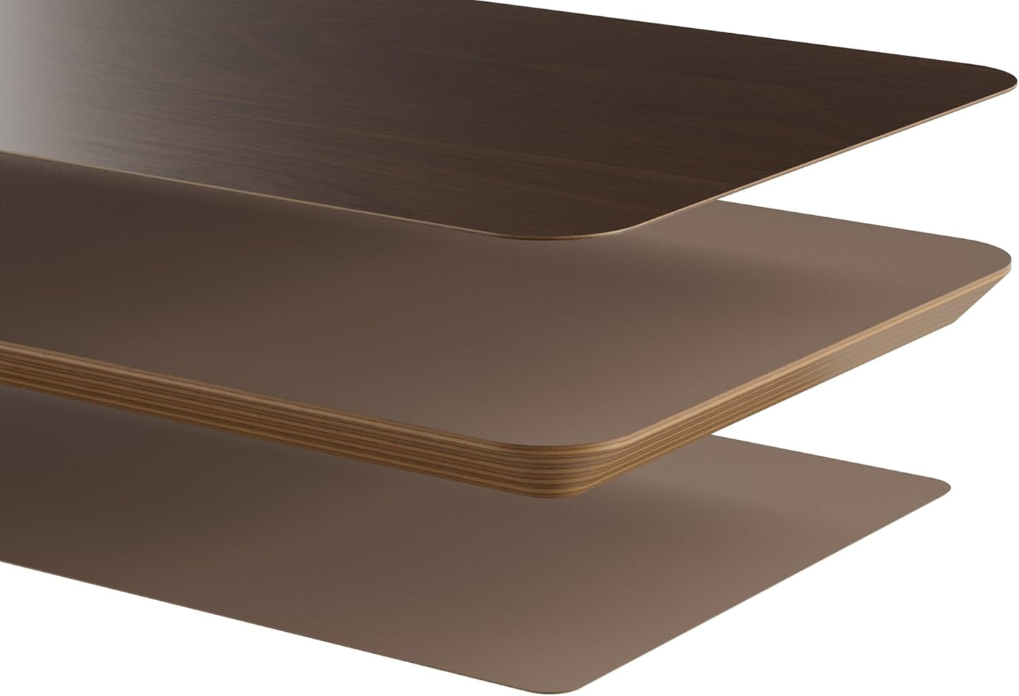 Walnut Dual‑Tier Monitor Stand for Modern Desk Setup – Minimalist Wooden Riser Shelf for Dual Monitors, Laptops, Home Office Aesthetic (Dark Walnut, Large)