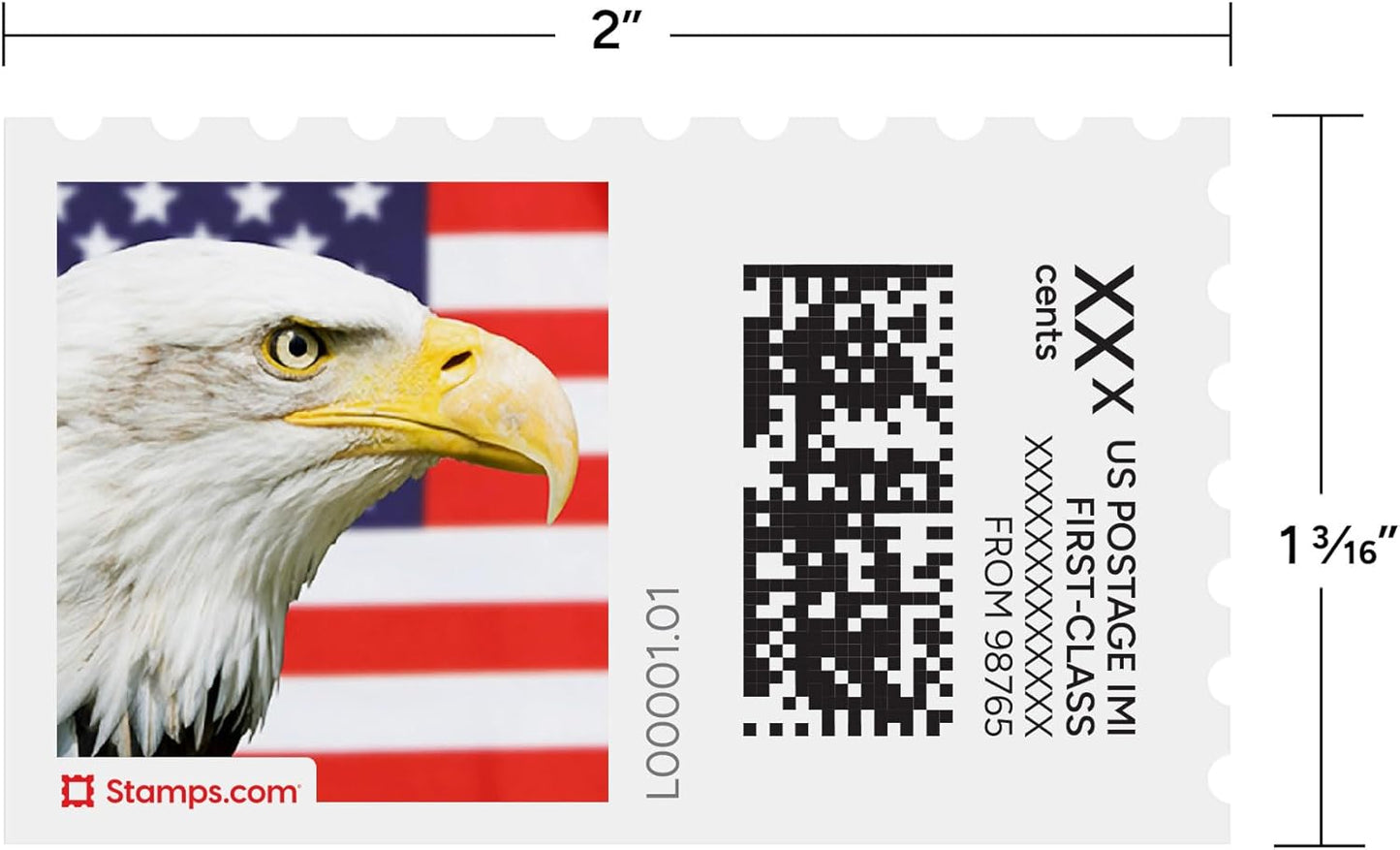 Bald Eagle NetStamps 1200-Pack (50 Sheets) Printable Postage Labels (Stamps.com Subscription Required) - Print Approved Postage - Inkjet & Laser Printers - Business, Personal, Home