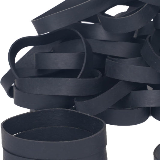 Tactical Rubber Bands Size #84,Elastic Band Black 50Pcs Heavy Duty Wide For Office Home Supplies (3-1/2" x 1/2'')