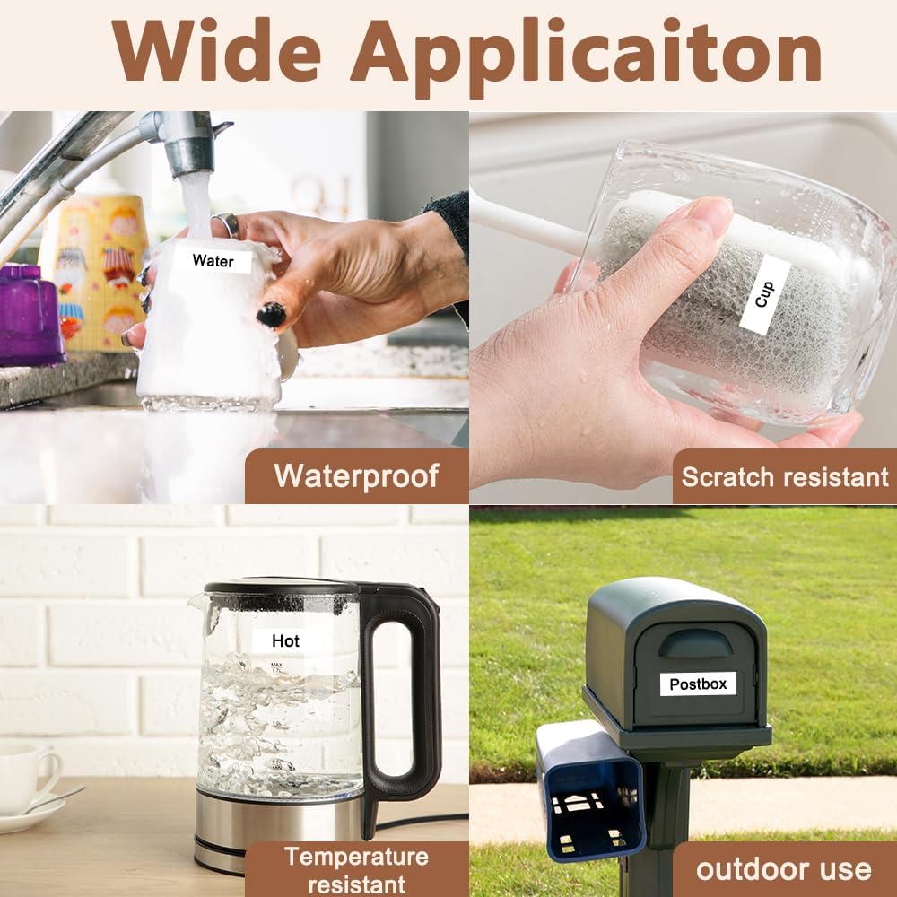 Hehua 36mm 1.4 inch Laminated White Tape Compatible for Brother P-Touch TZe-261 TZe261 TZ-261 TZ261 TZe TZ Label Tape for Ptouch PT 3600 530, 1.4'' x 26.2ft Black on White, 3 Pack