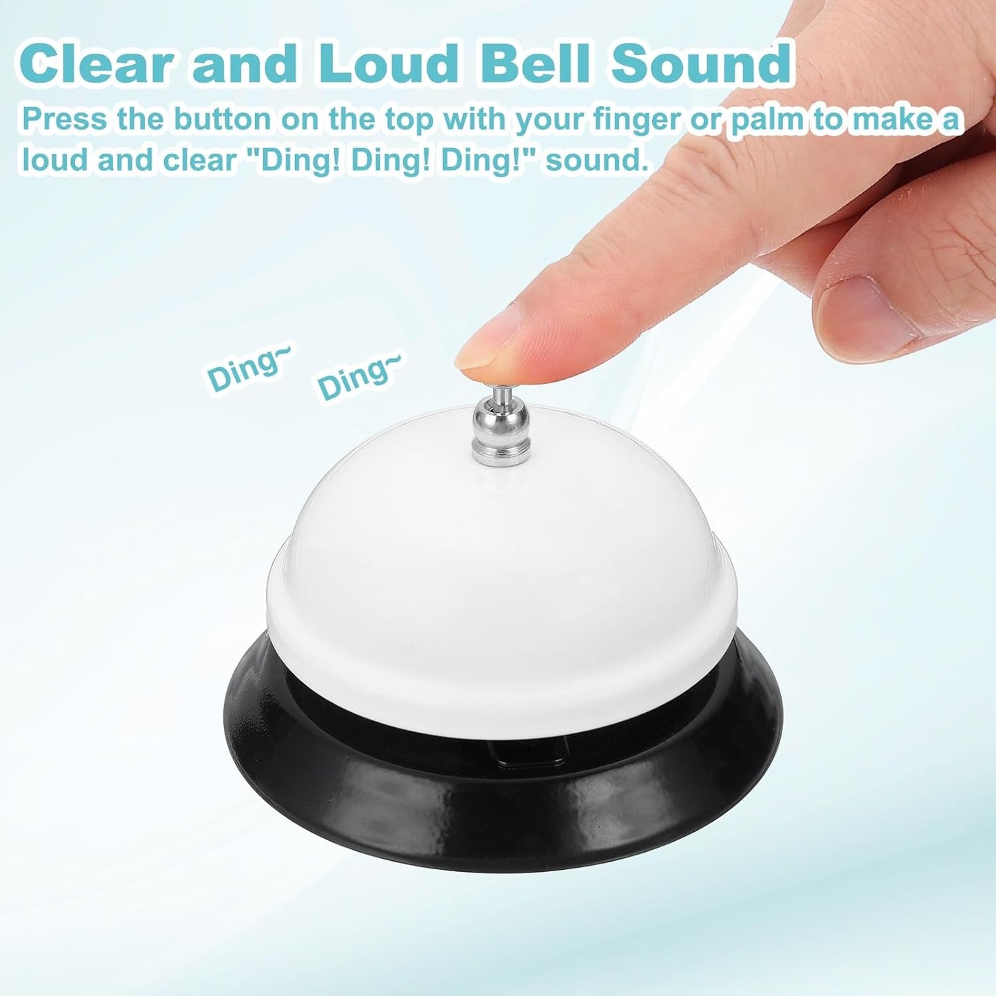 uxcell Desk Service Call Bell, 3.35 Inch Metal Dinner Service Bell Ring for Hotel Restaurant Reception Area and Wedding Party Events, White