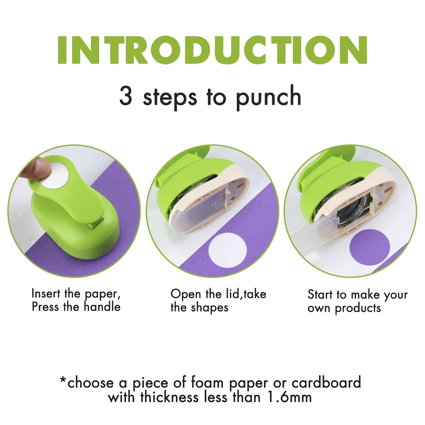 LOONENG 1 Inch Circle Hole Punch - Create Perfect Circles for Handmade Craft Projects - Ideas for Scrapbooking, Card Making, DIY Photo Albums, Gift Tags, Homemade Confetti