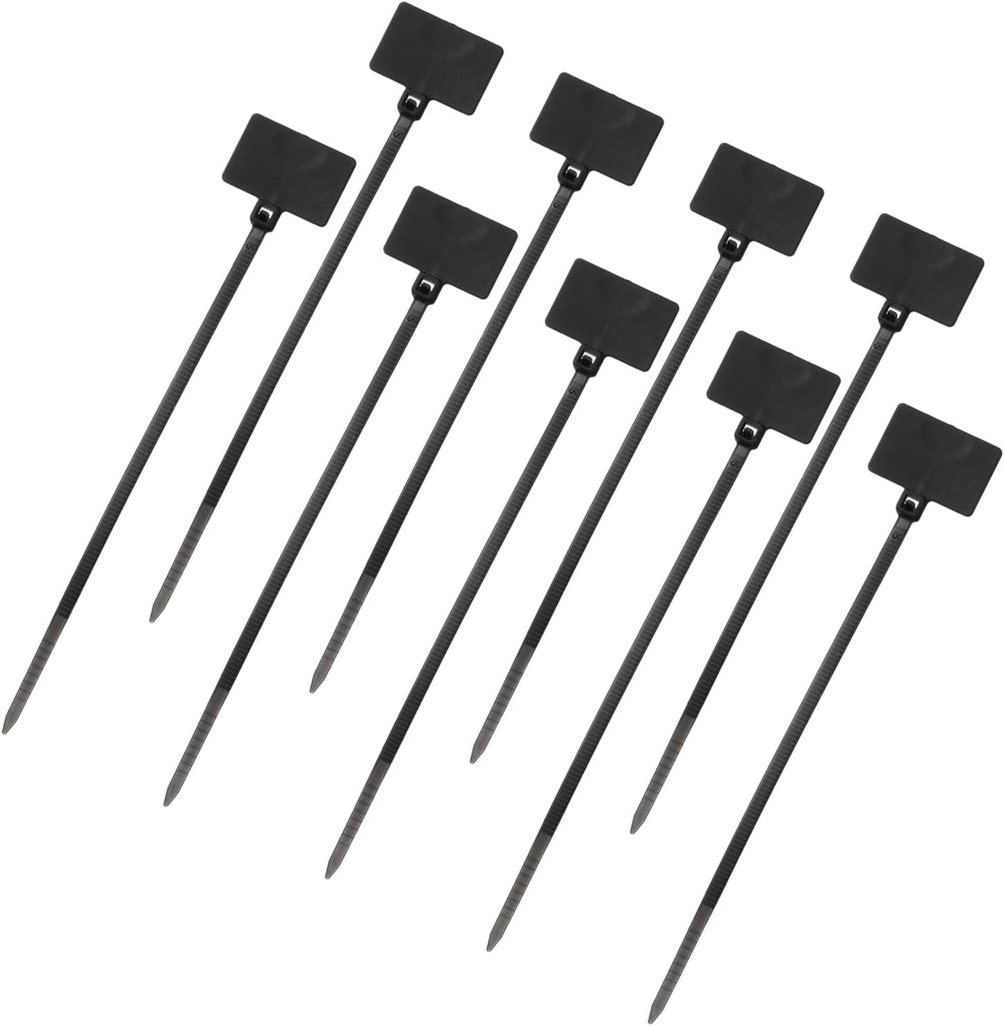 uxcell 100 Pcs Cable Label Marker Tags, Nylon Cable Zip Tie Tags 4.3 Inch Writable Self-Locking Wire Labels Zip Ties for Organization Marking, Black