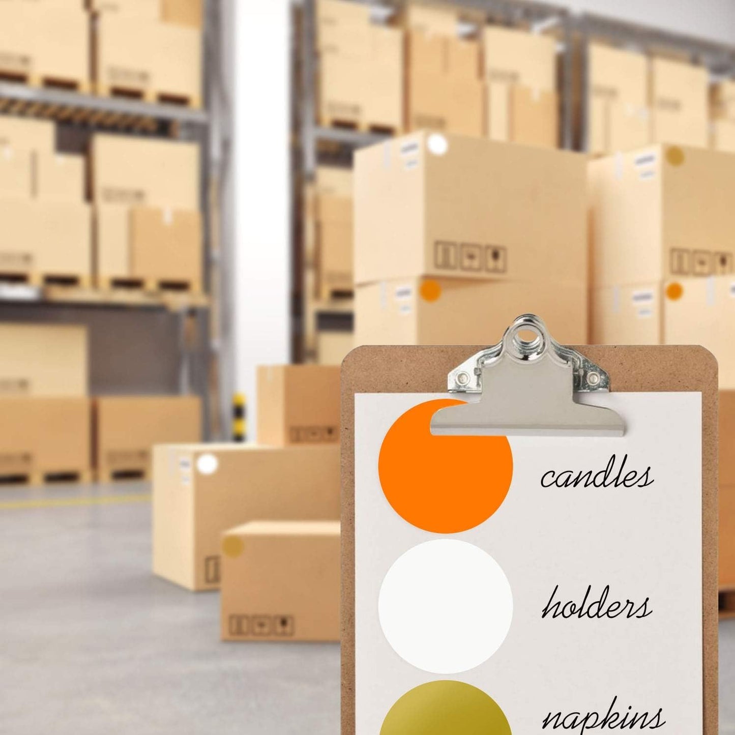 ChromaLabel 3 Inch Circle Sticker Labels, Blank Stickers to Write On, High Visibility Round White Stickers for Labeling and Organization, 500 Sticky Dots per Roll, White - Case of 5