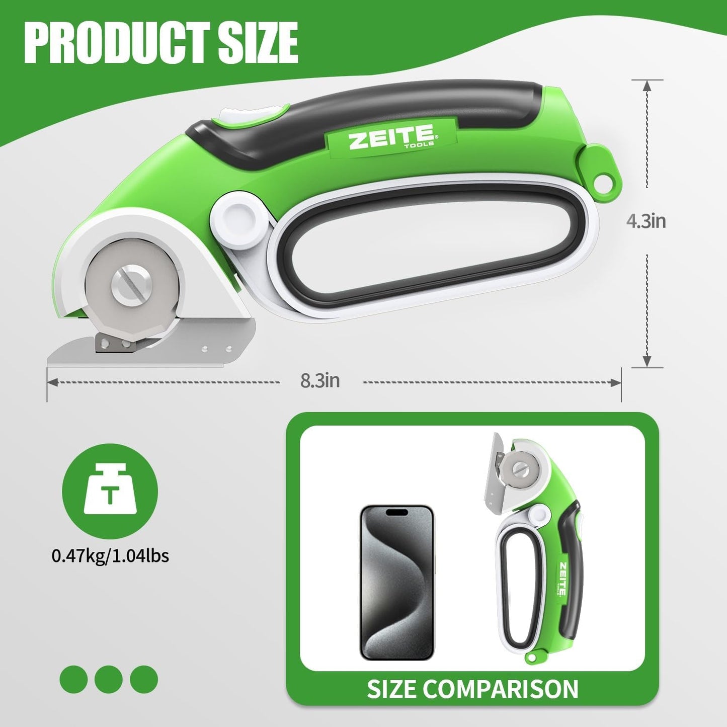 ZEITE 4V Cardboard Box Cutter,Cordless Electric Scissors,with 2 Blades,Storage Box,USB Charging Cable,Max Cutting 1/4",Ideal for Cardboard,Thin Carpet & Plastic Recycling,Easy to Hold and Safe