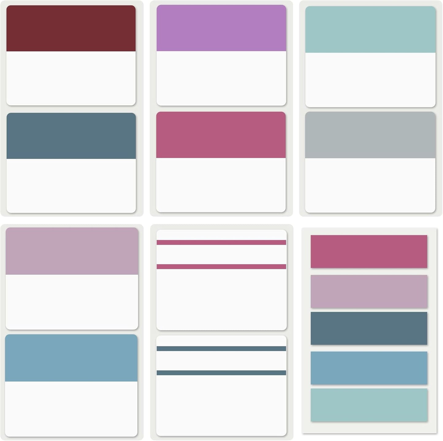 ELII 300 PCS Sticky Index Tabs 2 Inch Book Tabs Writable and Repositionable Page Markers File Tabs Self Adhesive, Labels for Pages Notebooks