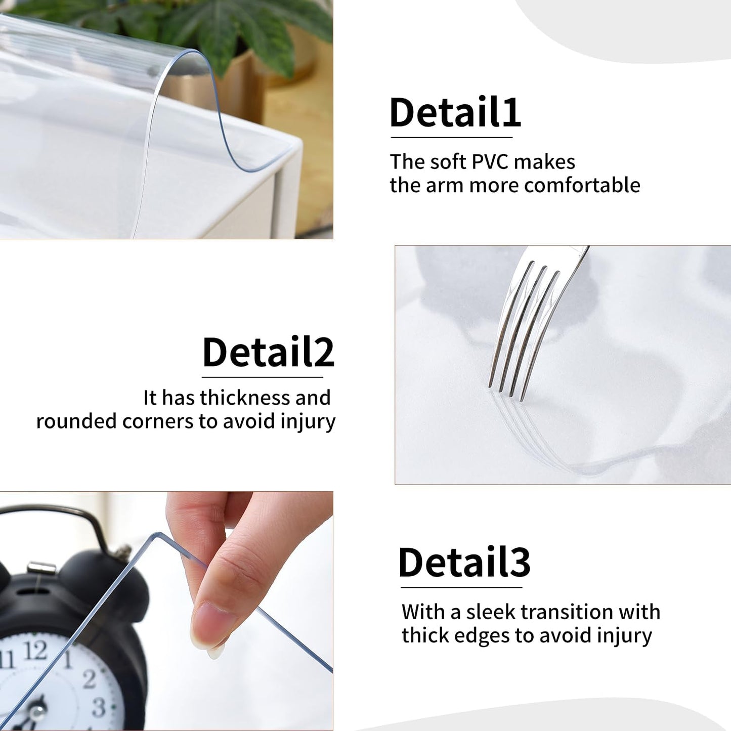 Clear Desk Mat, Non-Slip PVC Desk Protector Mat with Round Edge, Heat Resistant & Waterproof Clear Desk Writing Mat for Home and Office (27.6''*15.7'')