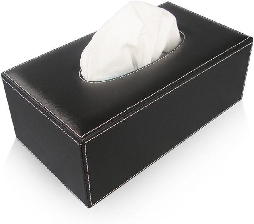 KINGFOM 8 PCS/SET Desk Organizers, Pu Leather Office & Home Desktop Decor Supplies Storage Box, Including Files Organizer Drawer, Memo Paper Holder, Tissue Holder and Mouse Pad etc (T03-Black)