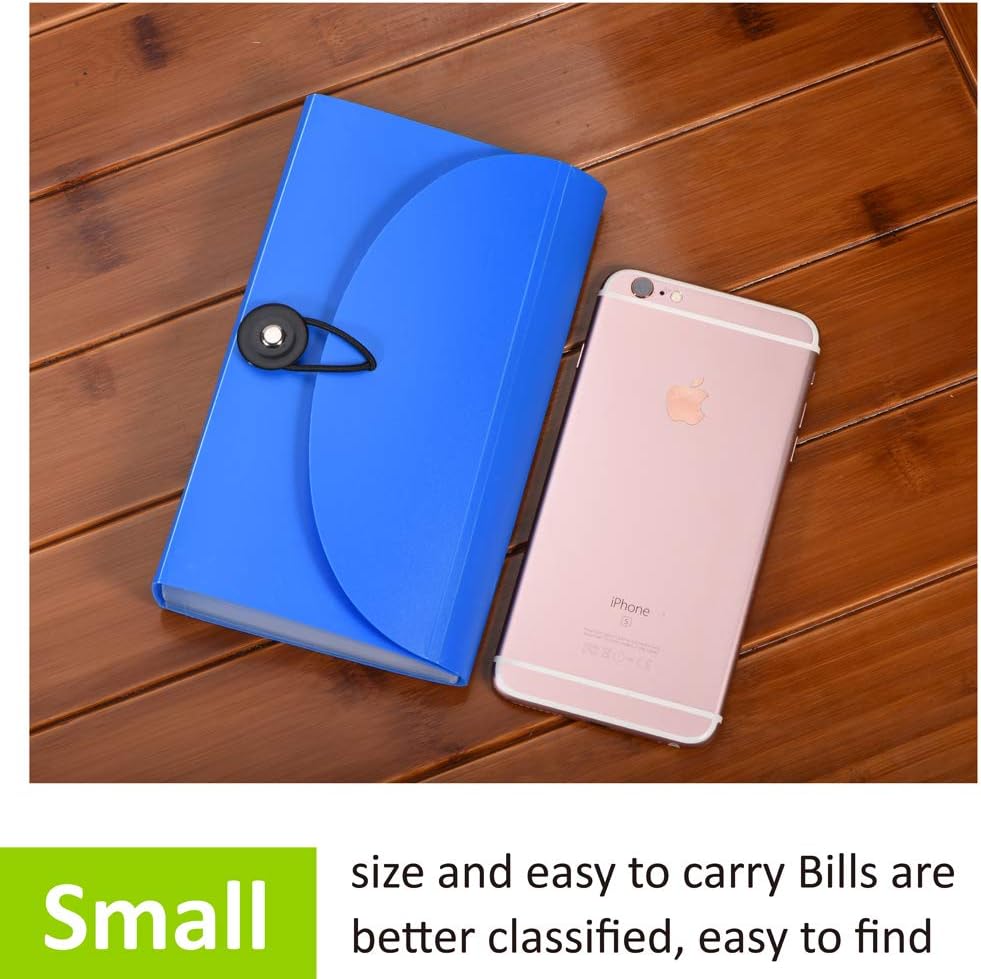 SEEKIND Expanding File Folders 4 Pack, 7.1" 4.2" Receipt Organizer Folder Accordion Folder Document with 13 Pocket for Office,Cards,Tickets-Water Resistant