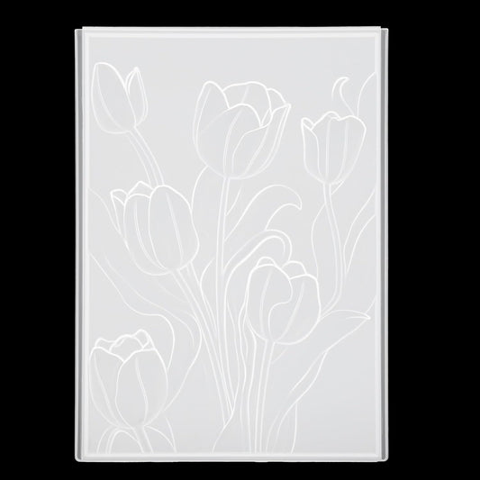 Classicseali 3D Embossing Folders,Tulip Embossing Folder, Transparent Embossings Folder Clearance,Scrapbooking, Paper Art, Art Supplies, Handmade Products
